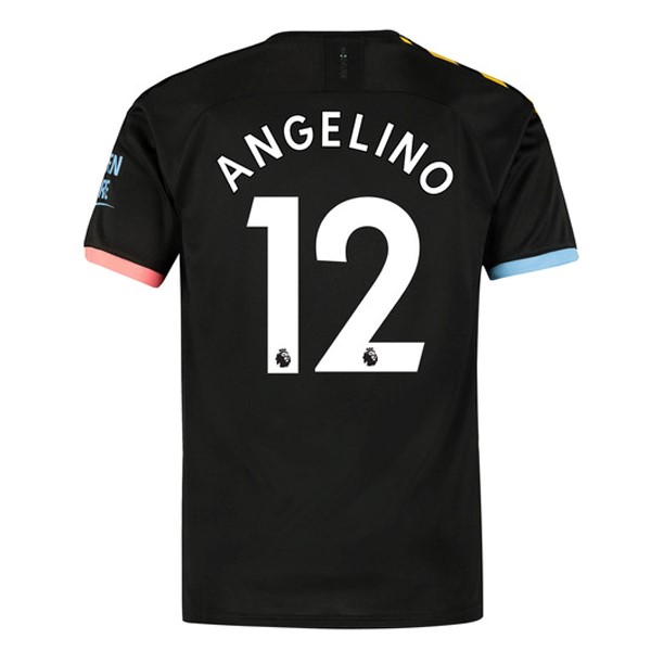 Camiseta Manchester City NO.12 Angelino 2ª 2019 2020 Negro